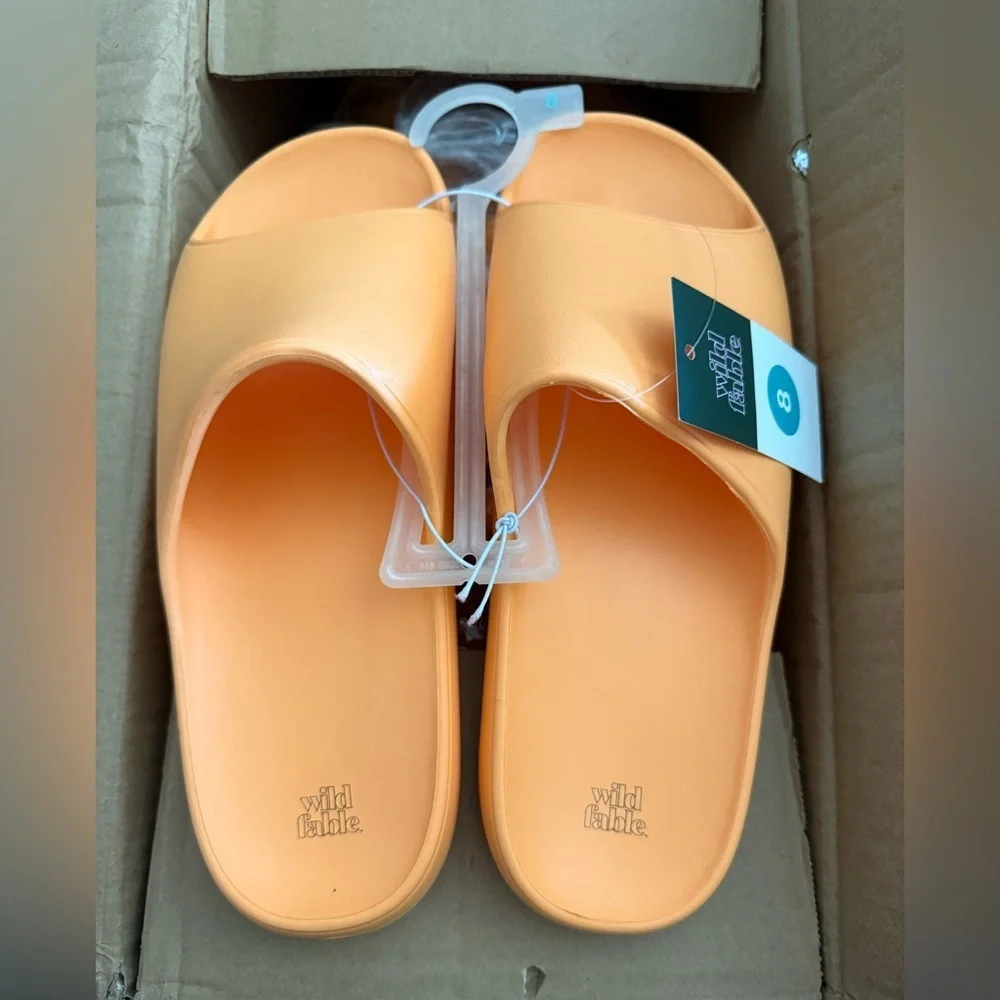 Wild Fable Shoes Robbie Slide Orange slip on Sandals 🎯 Target size 8